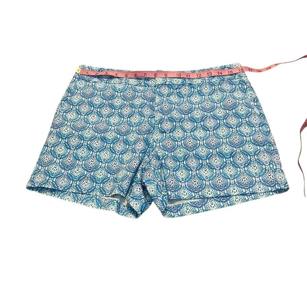 SIGRID OLSEN blue and white geometric shorts